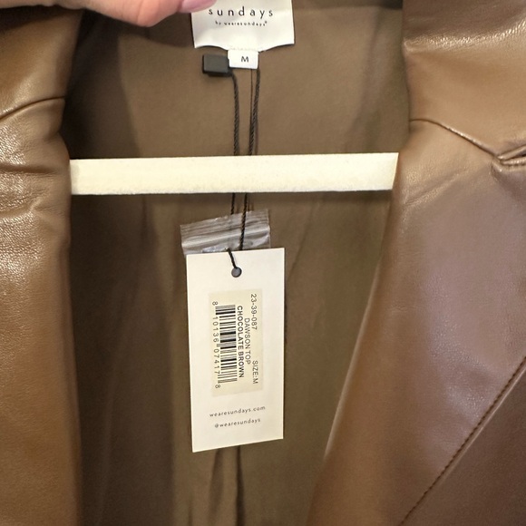 Sundays Brown Blazer Short-Sleeved Cropped - Picture 3 of 3